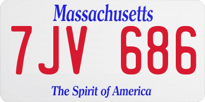 MA license plate 7JV686