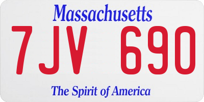MA license plate 7JV690