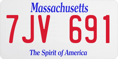 MA license plate 7JV691
