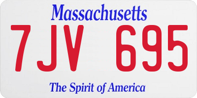 MA license plate 7JV695