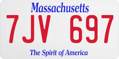 MA license plate 7JV697