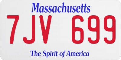 MA license plate 7JV699