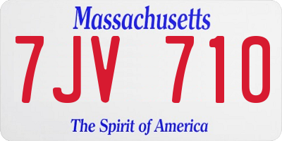 MA license plate 7JV710