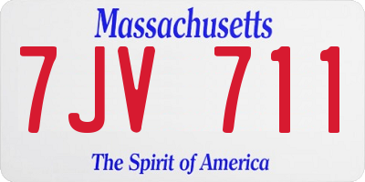 MA license plate 7JV711