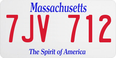 MA license plate 7JV712