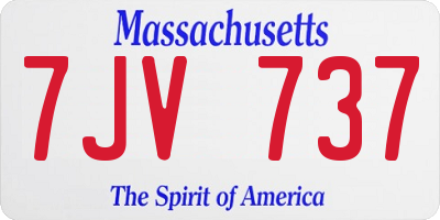 MA license plate 7JV737