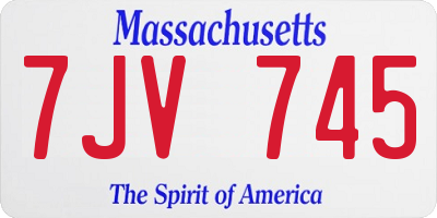 MA license plate 7JV745