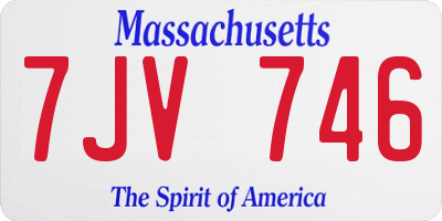 MA license plate 7JV746