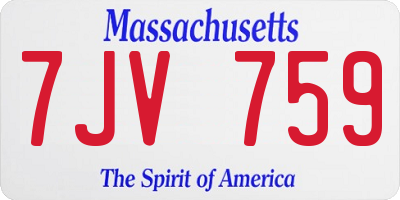 MA license plate 7JV759