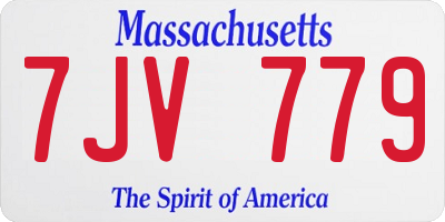 MA license plate 7JV779