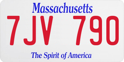 MA license plate 7JV790