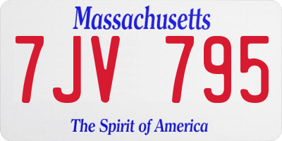 MA license plate 7JV795