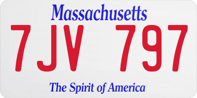 MA license plate 7JV797
