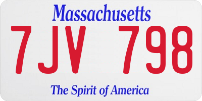 MA license plate 7JV798