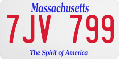 MA license plate 7JV799