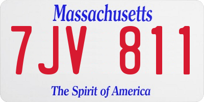 MA license plate 7JV811