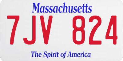 MA license plate 7JV824