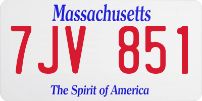 MA license plate 7JV851