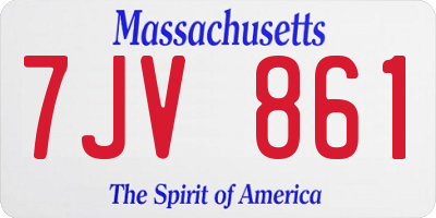 MA license plate 7JV861