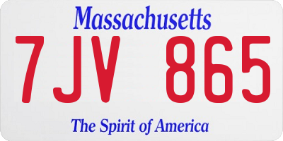MA license plate 7JV865