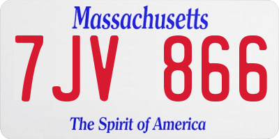 MA license plate 7JV866