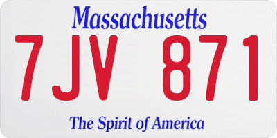 MA license plate 7JV871