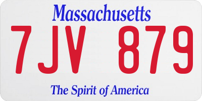 MA license plate 7JV879