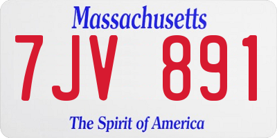 MA license plate 7JV891