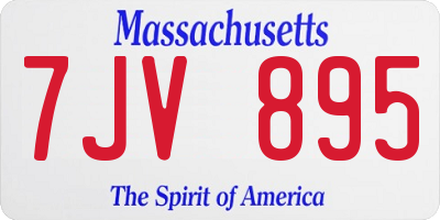 MA license plate 7JV895