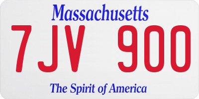 MA license plate 7JV900