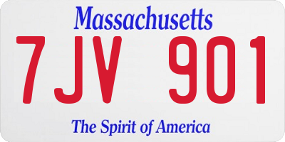 MA license plate 7JV901