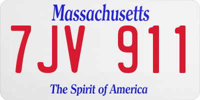 MA license plate 7JV911