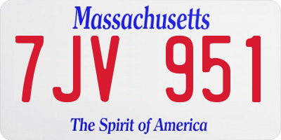 MA license plate 7JV951