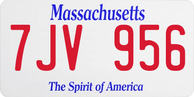 MA license plate 7JV956