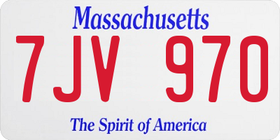 MA license plate 7JV970