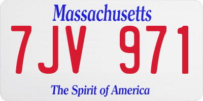 MA license plate 7JV971