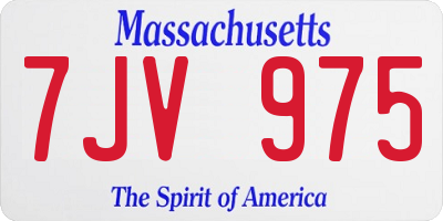 MA license plate 7JV975