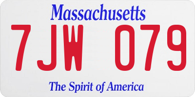 MA license plate 7JW079