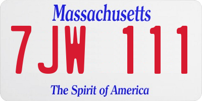 MA license plate 7JW111