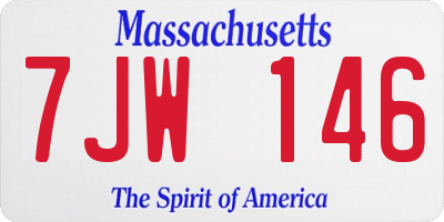 MA license plate 7JW146