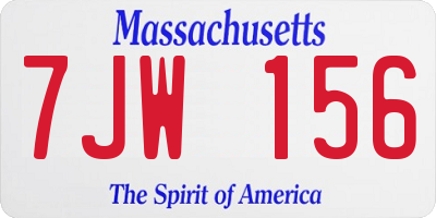 MA license plate 7JW156