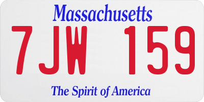 MA license plate 7JW159
