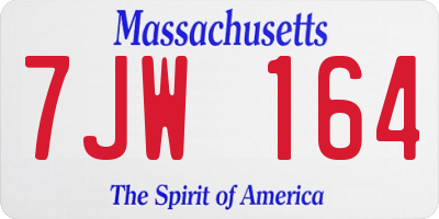 MA license plate 7JW164