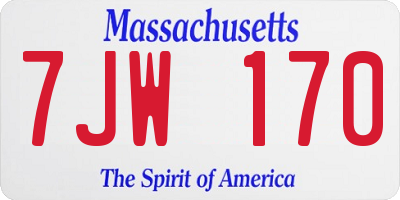 MA license plate 7JW170