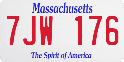 MA license plate 7JW176