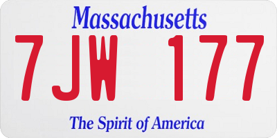 MA license plate 7JW177