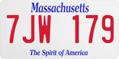 MA license plate 7JW179