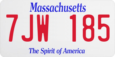 MA license plate 7JW185