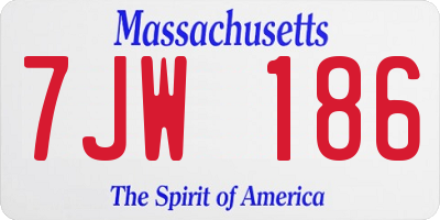 MA license plate 7JW186