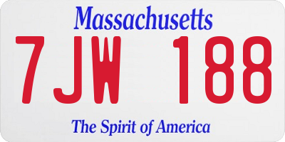 MA license plate 7JW188